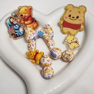 Flatback Acrylic Beads Bear Keychain Badge Beaded Pen Magnet Bell Bag Clip Hair